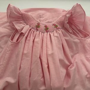 Smocked pink long summer dress